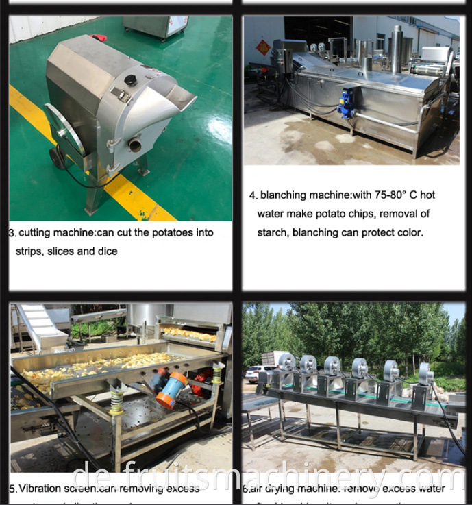 Full Automatic Crisp Potato Chips Frying Machine processing line